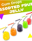 Gum Drops Candy Assorted Fruit Flavored Old Fashioned Jellies 3 Pound Bag