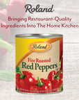 Roland Foods Whole Fire Roasted Red Peppers 28 Ounce Can Pack of 4