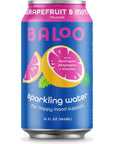 Baloo Sparkling Water Grapefruit Mint MoodBoosting Sparkling Water w Nootropics Adaptogens  Vitamins Packaging May Vary 12 Ounce Cans Pack of 12  NO Artificial Sweeteners Low Calories  Low Sugar Kosher Certified