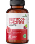 Futurebiotics Beet Root + L-Arginine 2000 MG, Non-GMO, 120 Vegetarian Capsules