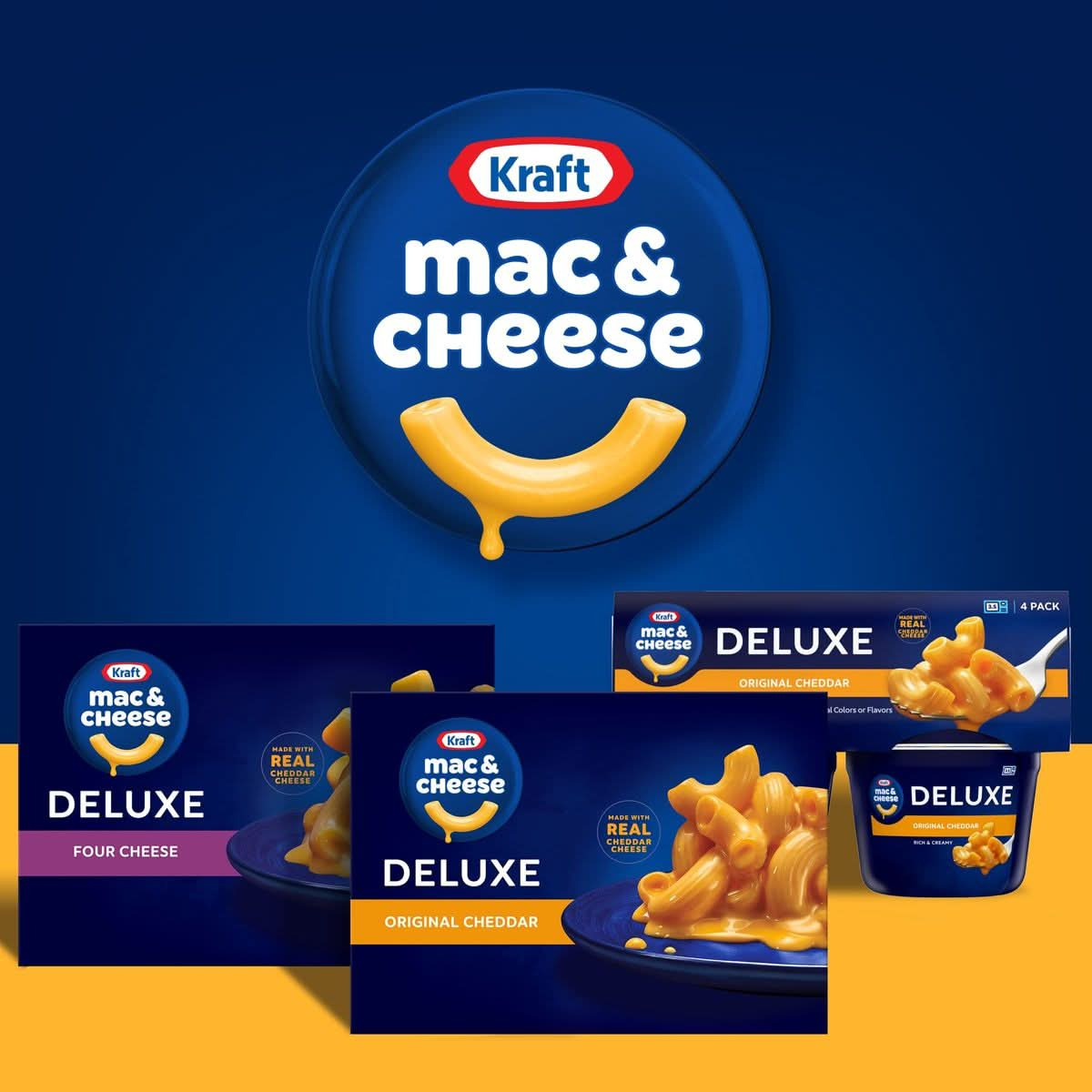 Kraft Deluxe Original Cheddar Macaroni  Cheese Dinner 14 oz Box