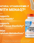 Doctor's Best Natural Vitamin K2 Mk-7 with MenaQ7, 100mcg Vitamin K2 Supplement Supports Bone Health, Non-GMO, 60 Veggie Capsules