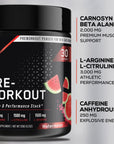 Pre Workout Powder with Beta-Alanine and Caffeine for Sustained Energy & Performance, L-Citrulline for Muscle Pumps - Nature's Preworkout Supplement for Men & Women, Watermelon Flavor - 30 Servings