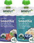 Sprout Organic Baby Food, Stage 4 Toddler Smoothie Pouches, Blueberry Banana & Berry with Coconut Milk Variety Pack, 4 Oz Purees (Pack of 12)