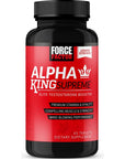 Force Factor Alpha King Supreme Testosterone Booster for Men with Fenugreek Seed and Ashwagandha to Increase Drive and Vitality, Boost Performance, and Build Muscle and Strength, 45 Tablets