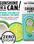 ShineWater Vitamin D Hydration Electrolyte Drink Coconut Lime 12 Pack Sugar Free Naturally Flavored Water Magnesium Zinc Vitamin B12 Folic Acid Plant Based Antioxidants Low Calorie