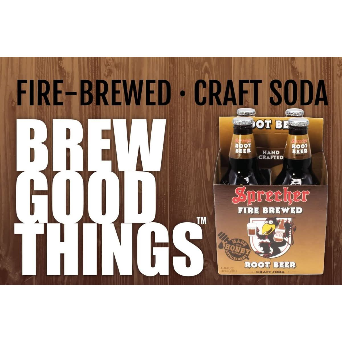 Sprecher Root Beer Great Tasting Hand Crafted FireBrewed Gourmet Craft Soda 16oz Glass Bottles 12 PACK