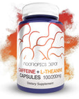 Caffeine and L-Theanine Capsules | 60 Pills | Contains 100mg of Caffeine and 200mg of L-Theanine | Natural Nootropic Supplement | Energy Booster | Mental Focus + Alertness | Coffee Alternative