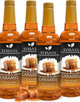 Syruvia 4 Pack Caramel Syrup for Coffee  Rich Caramel Coffee Syrup Flavor 254 fl oz Kosher Gluten Free Ideal for CaramelInfused Coffee  Drinks Desserts and More No Coloring