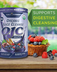 OJC Blueberry Detox by Purity Products  Certified Organic Juice Cleanse  Organic Super Fruits Probiotics  4 Grams Organic Psyllium Fiber  Gluten Free Vegan  300 Grams