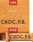 good! Snacks Vegan Protein Bars, Chocolate Peanut Butter Bar  (12 Bars)(60g per pack)