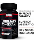 FORCE FACTOR Longjack Tongkat Ali 500mg for Men, Longjack Extract to Support Male Vitality and Improve Drive, Longjack Capsules with BioPerine Black Pepper Extract, 30 Capsules