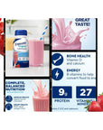 Ensure Original Nutrition Shakes Strawberry Flavors Nutritional Full of Vitamins and Minerals 6 Pack With Drinkolin Straws 8 OZ