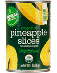 Natural Value Organic Pineapple Slices14 oz pack of 4 Gluten Free Vegan GMO Free BPA Free No sugar added