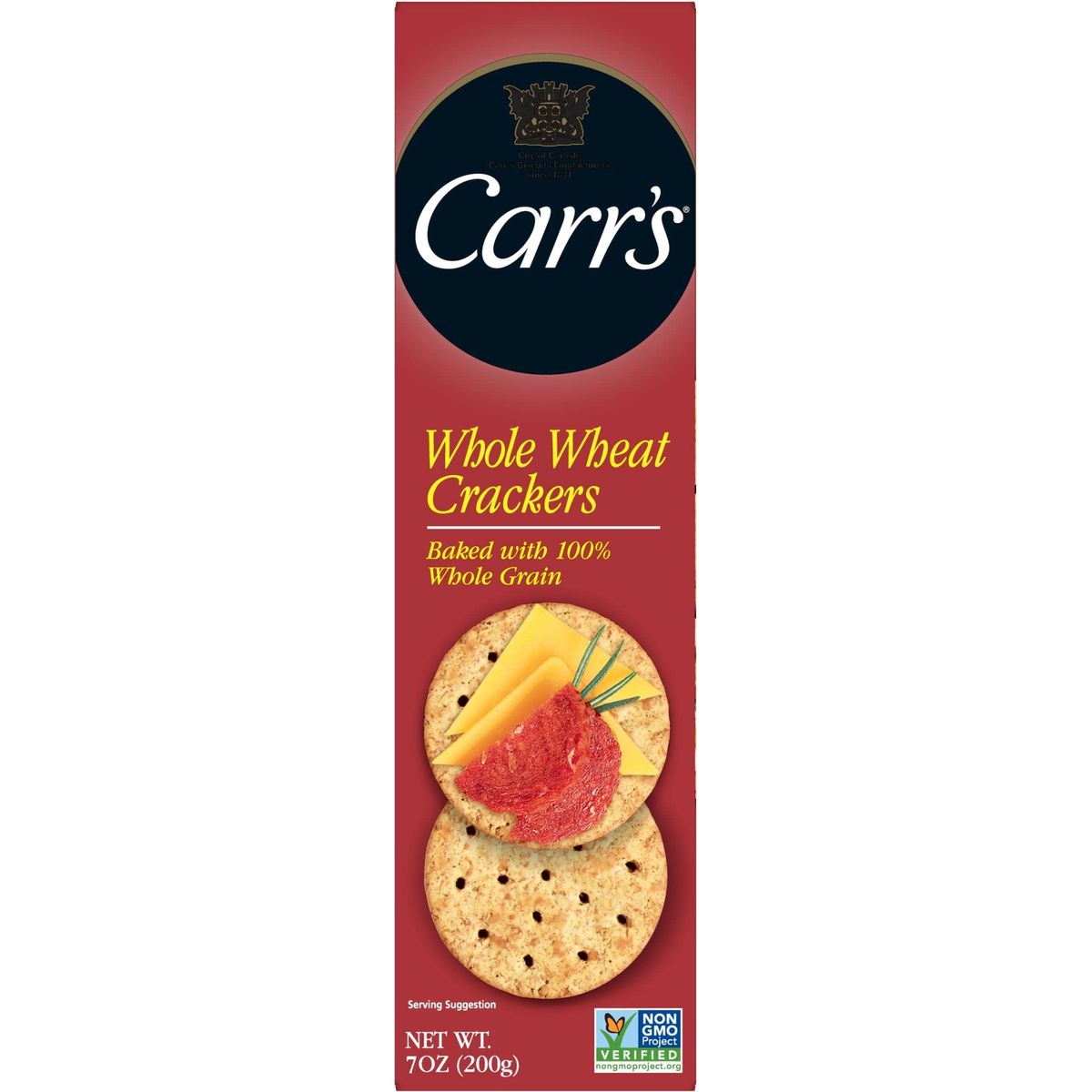 Carrs Whole Wheat Crackers NonGMO Project Verified Baked with 100 Whole Grain 7oz Box