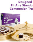 Mayde New Covenant Prefilled Communion Cups and Wafer Set 100 Count Prefilled Double Lid Communion Cups Containing Concordia Grape Juice  Wafer Set with 1 Year Shelf Life