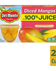 Del Monte Diced Mangoes Fruit Cups 44 Ounce Pack of 24