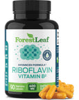 ForestLeaf Vitamin B2 Riboflavin, 400mg - Non-GMO, Gluten Free Daily Dietary Supplement Unflavored,Capsule, 90 Count (Pack of 1)