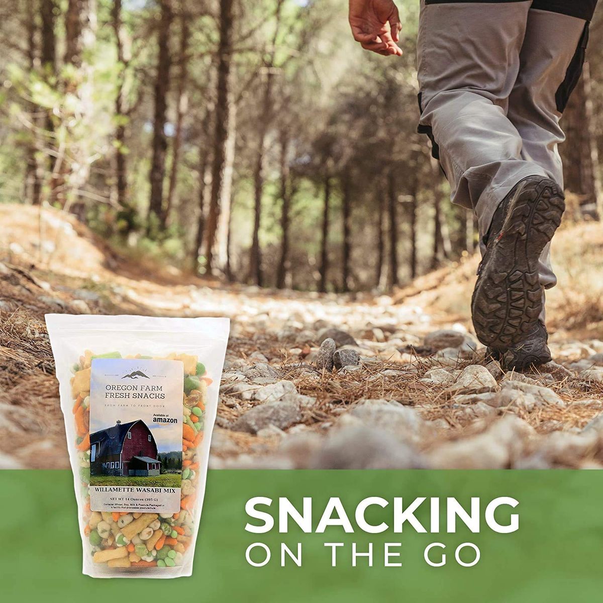 Oregon Farm Fresh Snacks Wasabi Pea Mix and Crackers  Locally Sourced and Freshly Made Wasabi Snacks Including Wasabi Peanuts Peas and Crackers  Enjoy Healthier Snacking 14 oz