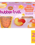 DEL MONTE BUBBLE FRUIT CUP Snacks Peach Strawberry Lemonade 24 Pack 35 oz