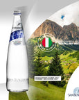 San Benedetto Italian Sparkling Water in Glass Bottles  5 Units of 500ml Pristine Glaciers Water with Snacktix coaster included