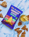 Mr. Tortilla's Crunchy Tortilla Chips - Keto-Friendly Vegan Snack Chips - 3 Net Carbs Per Serving, Crisps Cooked In Avocado Oil - Kosher, Zero Guilt Healthy Chips - 2oz Bags, 4-Pack (Multigrain)