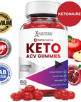 Justified Laboratories Ketonaire Keto ACV Gummies 1000MG Vegan Non GMO with Pomegranate Juice Beet Root B12 60 Gummys