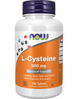 NOW Supplements, L-Cysteine 500 mg with Vitamins B-6 and C, Structural Support*, 100 Tablets