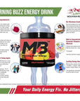 Morning Buzz Energy Powder Drink - Energy Boost Drink Mix - 30 Servings