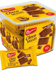 Bauducco Choco Biscuit Cookies -Tub 40 pk - Crispy & Delicious - Great for Snacks, Dessert & Lunch Box - 2 cookies per pack, individually wrapped, 25.3 oz (Pack of 40)