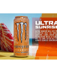 Monster Zero Sugar Energy Ultra Variety Pack Sunrise Violet Paradise Energy Drinks  16 Fl Oz Cans BETRULIGHT Value of Pack of 6 Ultra Sunrise Zero Sugar