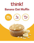 think Protein Bars High Protein Snacks Gluten Free Kosher Friendly Banana Oat Muffin 10 Count