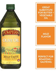 Pompeian Mild Taste Olive Oil, Mild Flavor, Perfect for Roasting & Sauteing, Naturally Gluten Free, Non-Allergenic, Non-GMO, 32 FL. OZ.