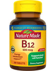 Nature Made Vitamin B12 500 mcg, Dietary Supplement for Energy Metabolism Support, 200 Tablets, 200 Day Supply