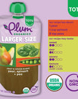 Plum Organics | Stage 2 | Organic Baby Food Meals [6+ Months] | Pear, Spinach & Pea | New Larger Size - 7.5 Ounce Pouch (Pack Of 6) Packaging May Vary