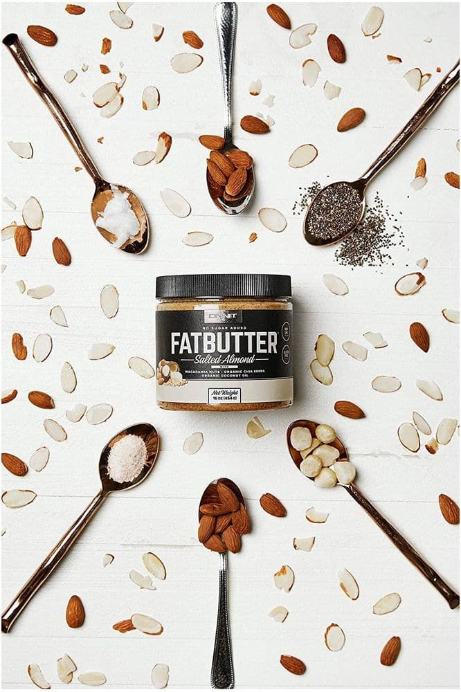 Onnit Fat Butter - KETO SNACKS FAVORITE - Low Carb Nut Butter Packed with Macadamia Nuts, Organic Chia Seeds, Organic Coconut Oil - Salted Almond