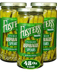 Fosters Pickled Asparagus Original 16oz 3 Pack  Pickled Asparagus Spears in a Jar  Traditional Pickled Vegetables Recipe for 30 years  Fat Free Pickled Asparagus Preservative Free and Fresh