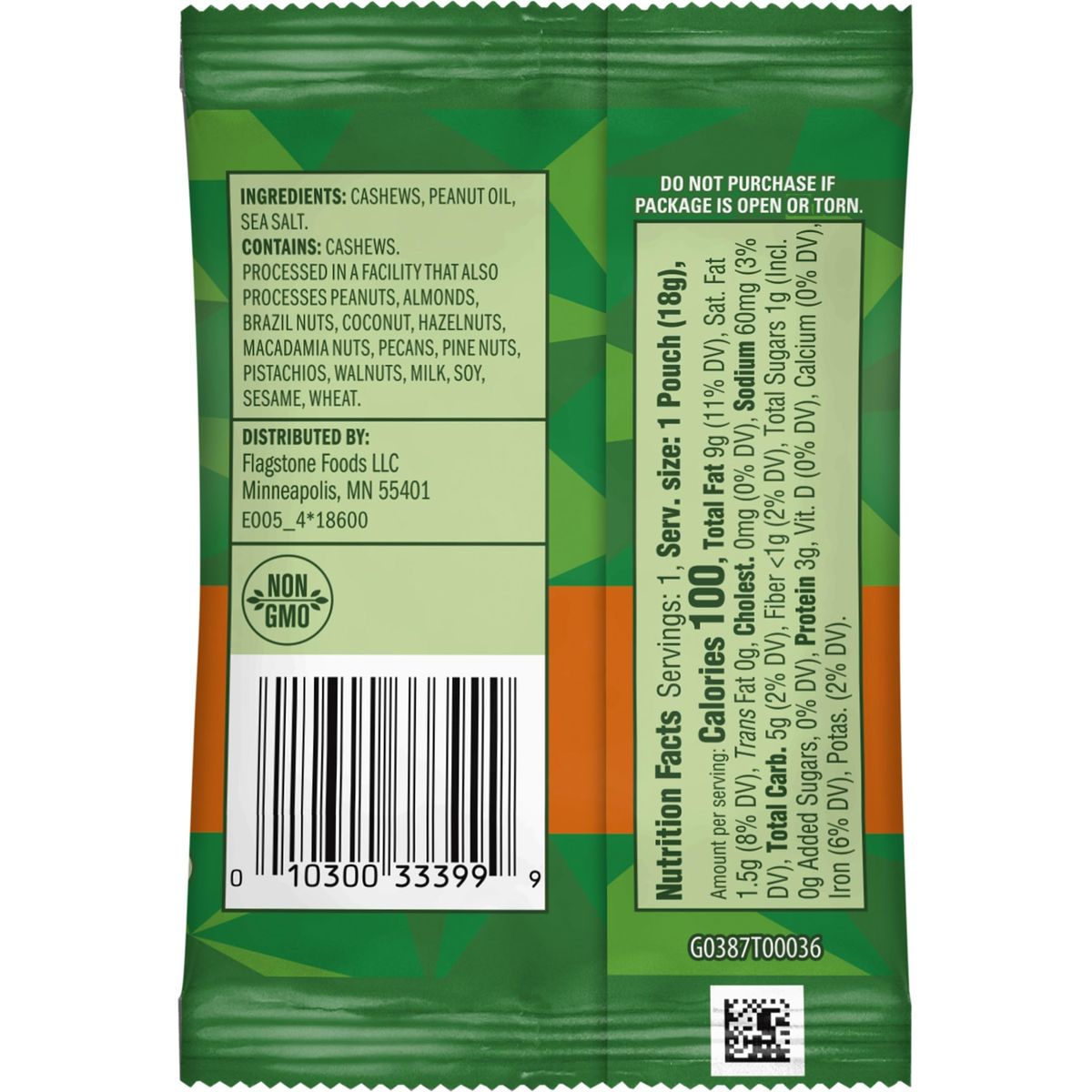 Emerald Nuts Roasted and Salted Cashews 7ct 1Pack 100Calorie Individual Packs Kosher Certified NonGMO Contains No Artificial Preservatives Flavors or Synthetic Colors