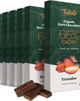 Funtasty Organic Dark Chocolate Bar 66% Cacao - Vegan - Gluten-Free - 1.76 Ounces (Pack of 6)