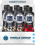 World Group Packing Solutions Fairlife Core Power Elite 42g High Protein Milk Shakes Variety 6 Pack  Vanilla Chocolate Strawberry  Ready to Drink for Workout Recovery 14 Fl Oz