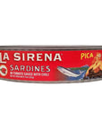 La Sirena Sardine Hot Tomate Sauce Oval 15 oz  Sardina Ovalada Picante Pack of 3