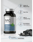 NAC N-Acetyl Cysteine Supplement 1200mg | 250 Capsules | with Natural Peppermint | Non-GMO, Gluten Free | by Horbaach