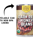 Organic Canned Red Kidney Beans  12Pack 15 Ounce  Ready To Serve  Gluten Free GMOFree Kosher  Natures Greatest Foods