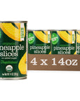 Natural Value Organic Pineapple Slices14 oz pack of 4 Gluten Free Vegan GMO Free BPA Free No sugar added