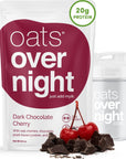 Oats Overnight  Dark Chocolate Cherry  Vegan 20g Protein High Fiber Breakfast Shake  Gluten Free Non GMO Oatmeal 26 oz per meal 8 Pack  BlenderBottle