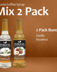 Syruvia Coffee Syrup Variety Pack  Vanilla  Hazelnut GlutenFree Kosher 254 fl oz Bottles  Enhance Your Coffee Experience with Premium Flavoring Syrups