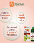 Krishnas Special Amla High Fiber Juice  1000 ml  Fresh cold pressed Amla Juice  Helps Boosts Skin and Hair Health  Helps Detox  Rich in Vitamin C  Natural Immunity Booster