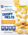 Savorease Crispy Melts Vegan Cheddar Cheese Flavored  Crunchy GlutenFree  NonDairy Dissolvable Finger Food for Soft Diets Made from PlantBased Ingredients with No Added Sugar  12 pack