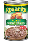 Rosarita No Fat Refried Beans with Green Chile and Lime 16 oz