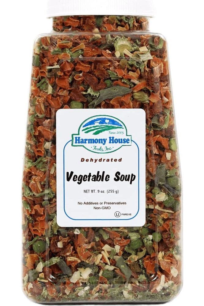 Harmony House Premium Vegetable Soup Mix - Dehydrated Vegetables for Cooking, Camping, Emergency Supply and More (9 oz, Quart Size Jar)